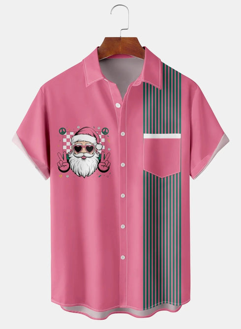 Men's Christmas Funny Graphic Short Sleeve Hawaiian Shirt